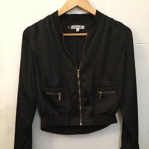 Jennifer Lopez Black Silk Bomber